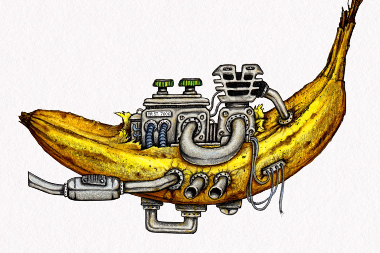 Banane mit Motor